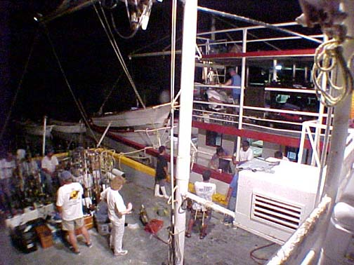 Fuel transfer during search for missing panga, Baja California, Mexico.