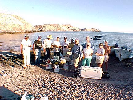 Midriff Islands picnic, Sea of Cortez, Baja California, Mexico.