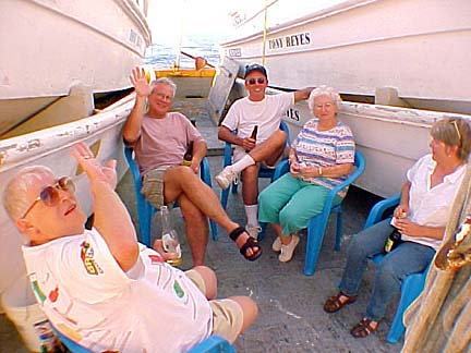 Guest aboard Jose Andres panga mothership, Baja California, Mexico.