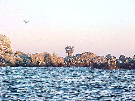 Rock formation at Isla Salsipuedes, Baja California, Mexico.