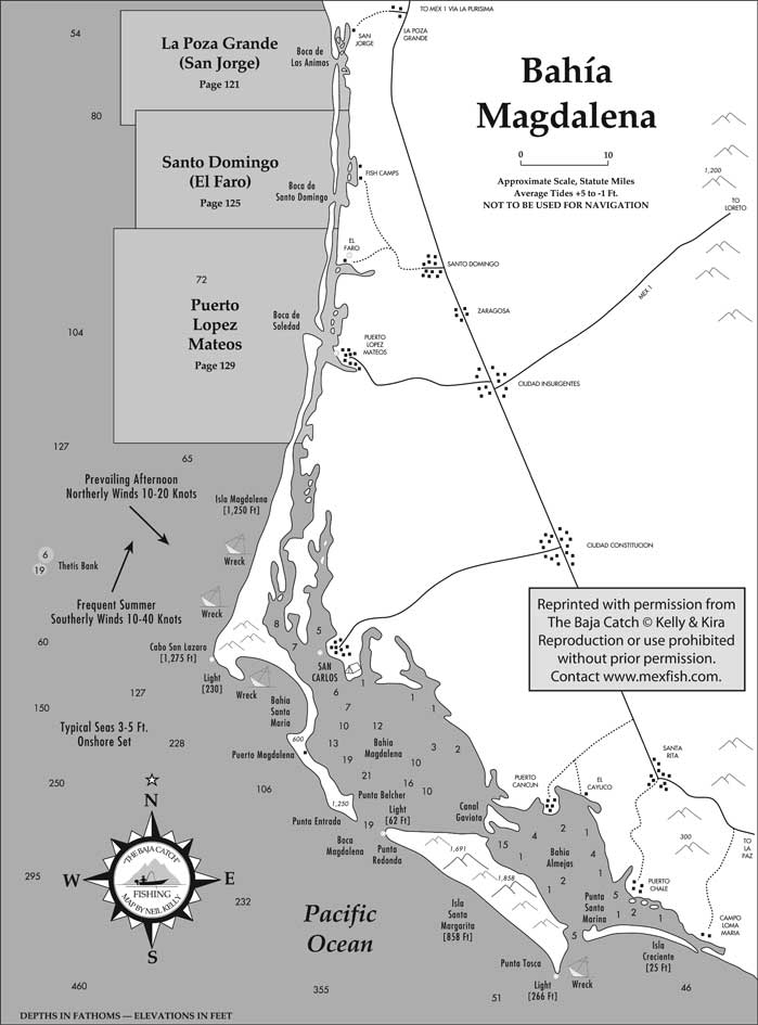 Magdalena Bay map from The Baja Catch.