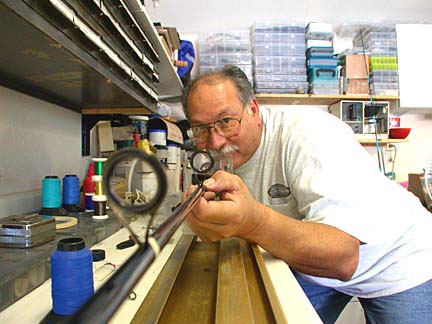 PhotoPhoto of Jim Hernandez wrapping Baja Super Spin Stick.