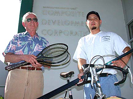 Photo of Dick Katner and Roy Hastings of, Graphite USA, maker of Baja Super Spin Stick.