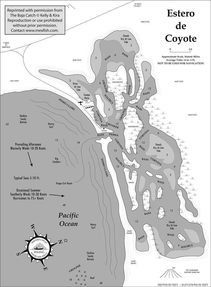 Estero de Coyote Fishing Map