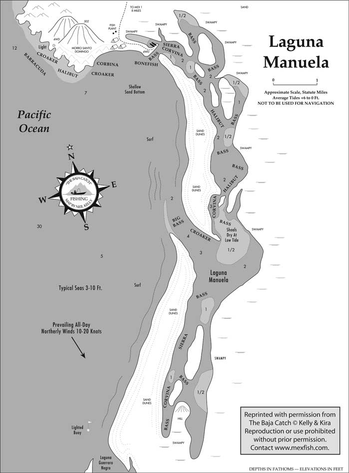 Laguna Manuela Fishing Map