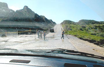 Repairs being made on Highway Mex 1, Baja California, Mexico.