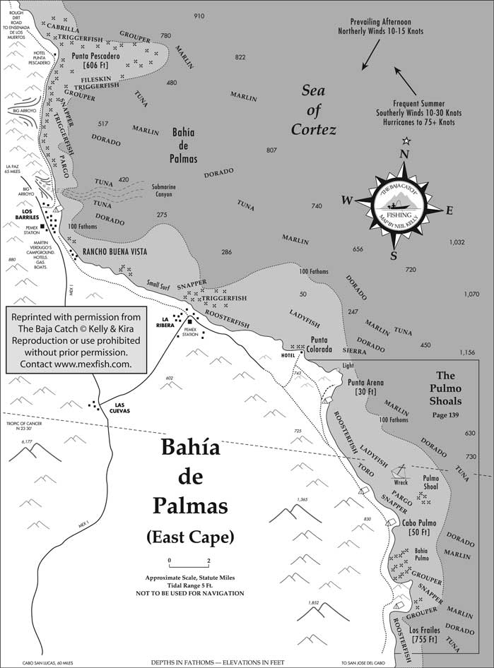 East Cape Fishing Map