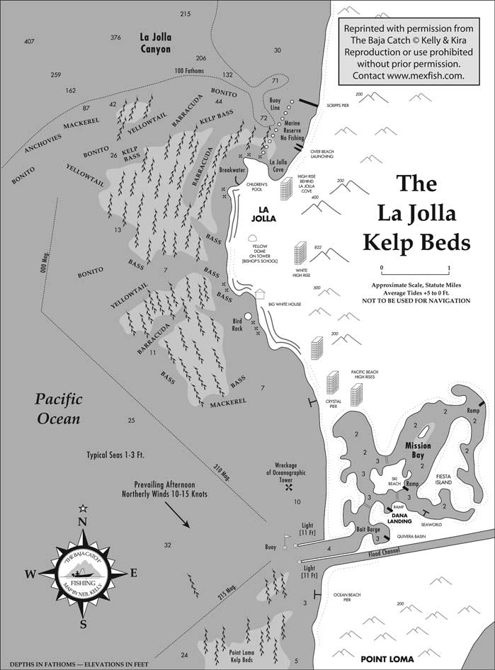 La Jolla Kelp Beds Fishing Map Fishing Map