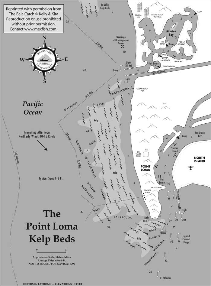 Point Loma Kelp Beds Fishing Map