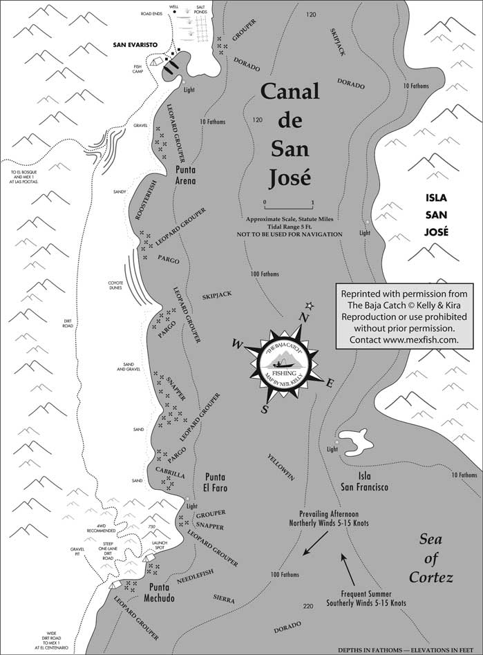 Canal de San Jose Fishing Map