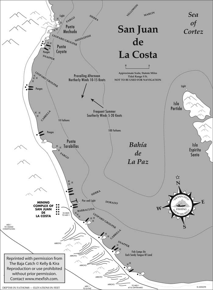 San Juan de la Costa Fishing Map