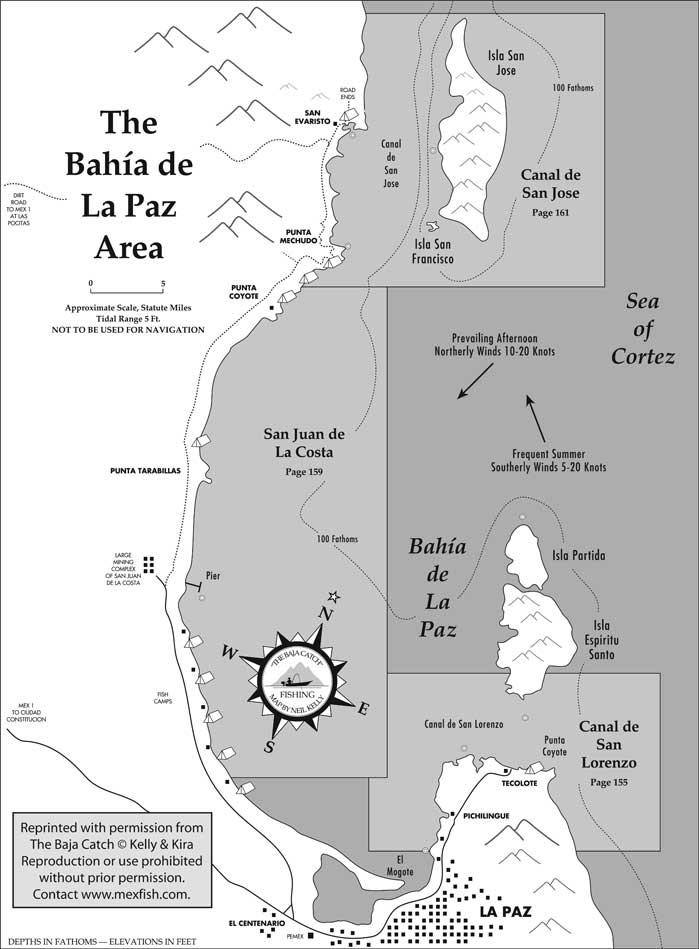 La Paz Fishing Map