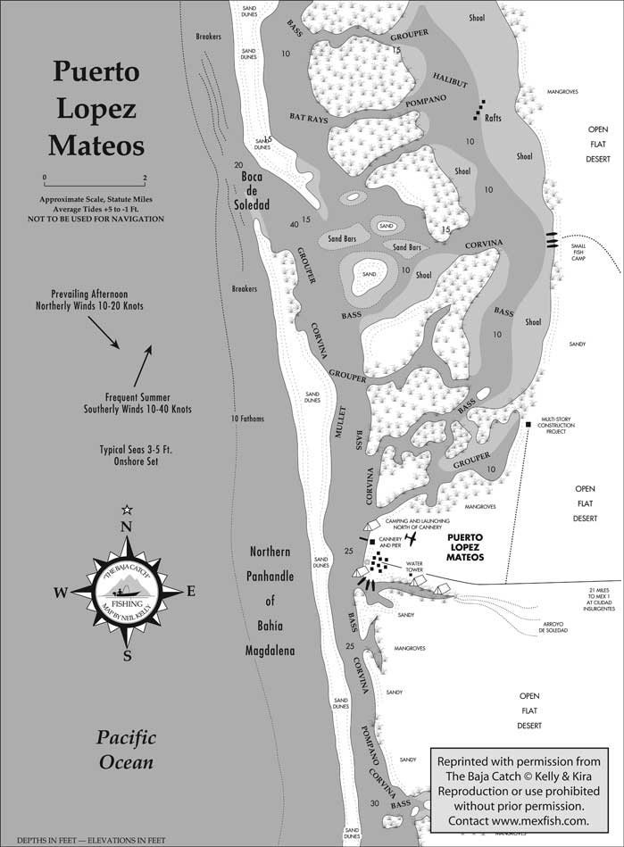 Puerto Lopez Mateos Fishing Map