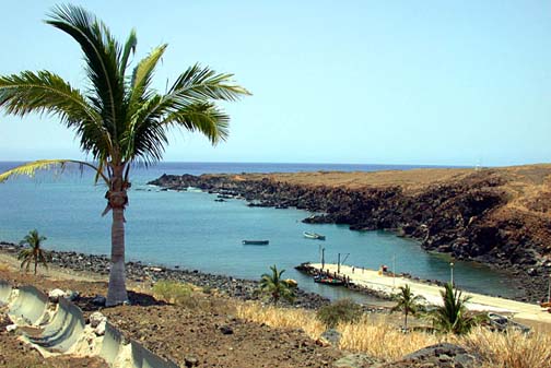 Photo of boat landing cove at Isla Socorro, Mexico.