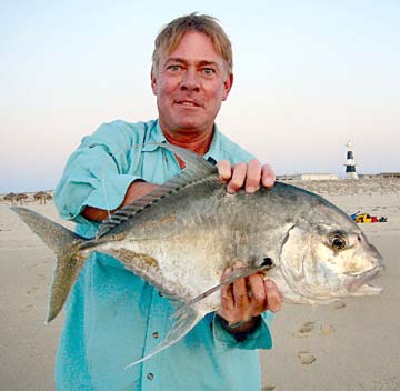 African pompano fishing at East Cape, Mexico.