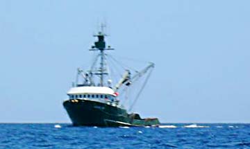 Commercial fishing boat at Isla Cerralvo, Mexico.