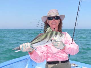 Fly fishing at East Cape, Mexico.