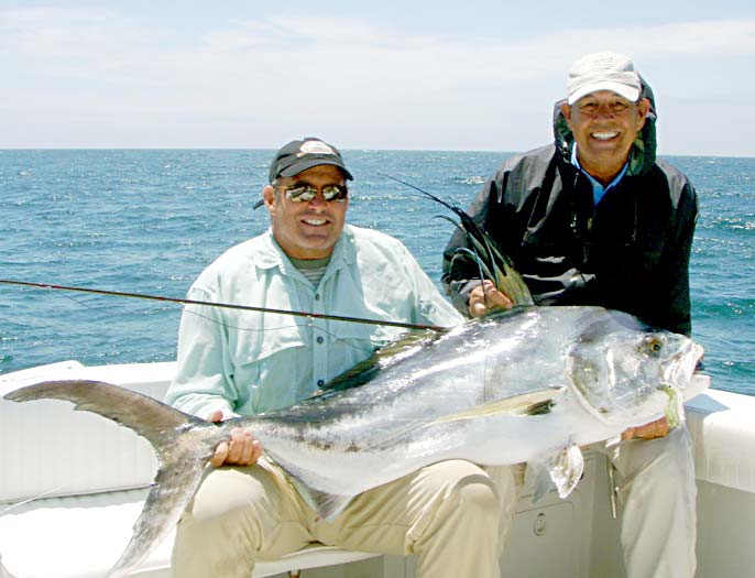 Very large roosterfish caught while fly fishing at Cabo San Lucas, Mexico.