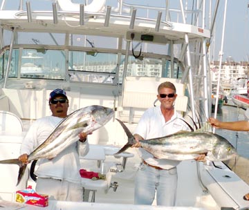 Two roostefish caught at Puerto Vallarta