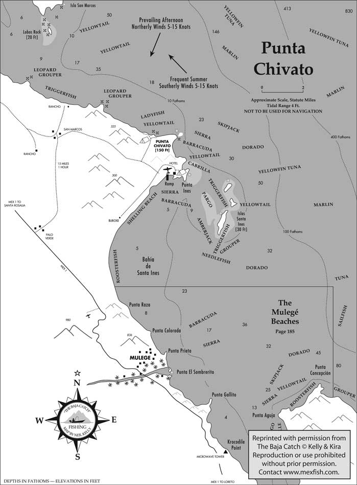 Punta Chivato Fishing Map