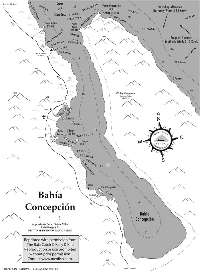 Bahia Concepcion Fishing Map