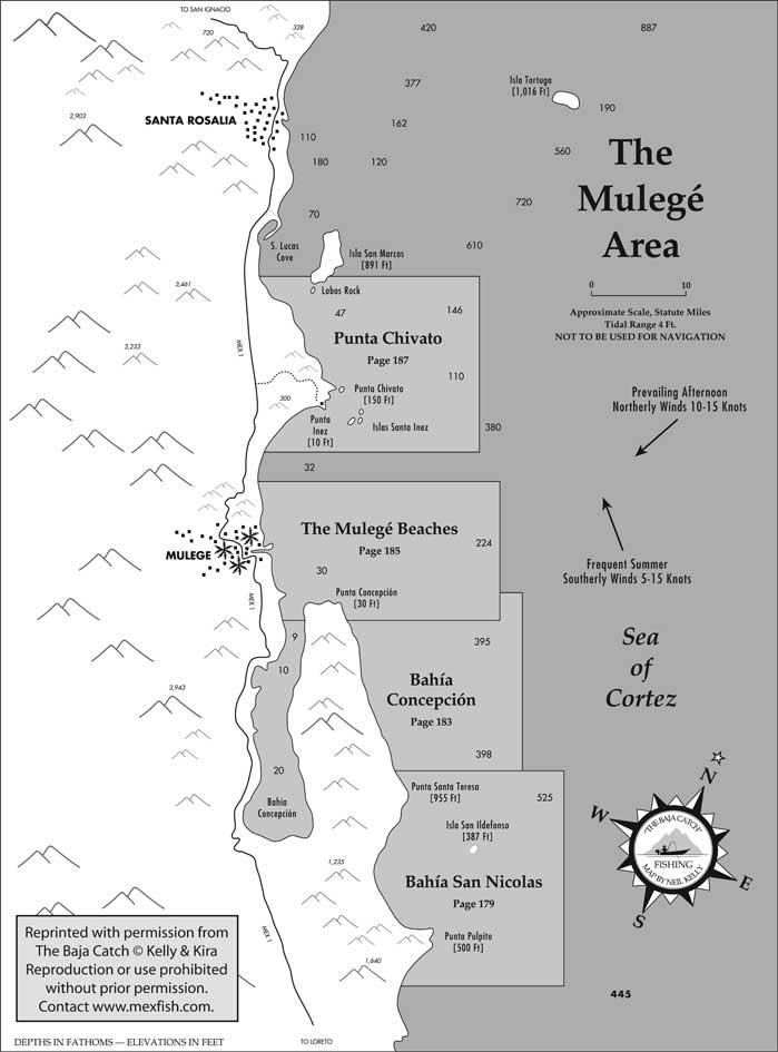 Mulege Area Fishing Map