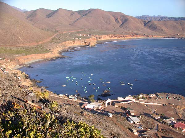 Overview of Puerto Santo Tomas, Baja California, Mexico.