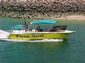 Parasailing boat at Puerto Peñasco, Sonora, Mexico.
