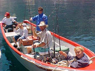 Sportfishing panga, Isla San Lorenzo, San Felipe panga mothership Celia Angelina at Isla San Pedro Martir.