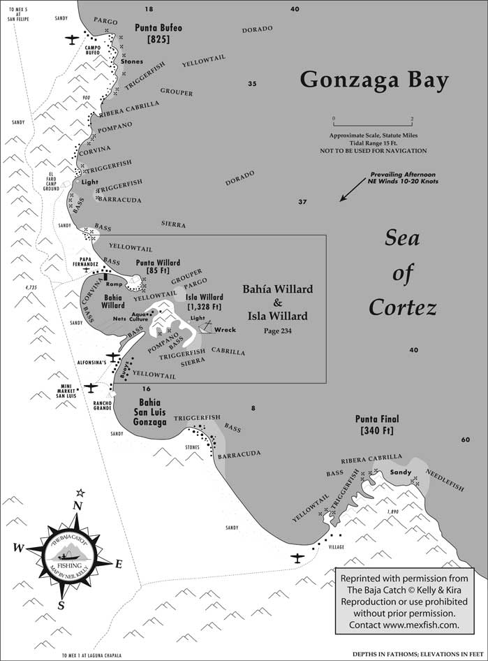Gonzaga Bay Fishing Map