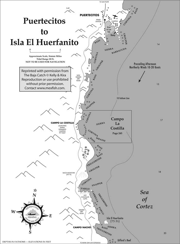 Puertecitos Fishing Map