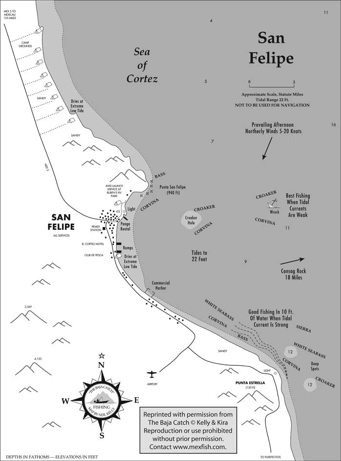 San Felipe Fishing Map