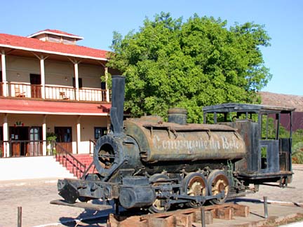 Photo of preserved work train of the El Boleo mining company, Santa Rosalia, Mexico.