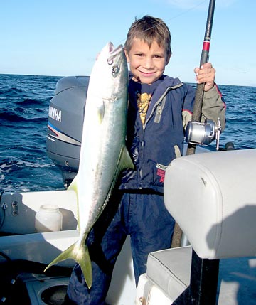 Michael Kanzler with yellowtail caught at Isla San Marcos, Mexico.