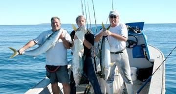 Kevin Ward fishing for yellowtail at Isla San Marcos, Mexico