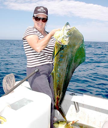 Brenda Goodson with dorado caught at Santa Rosalia, Mexico.