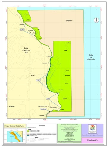Map of the Cabo Pulmo Marine Park.