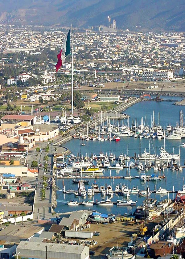 Aerial photo of Ensenada, Mexico.