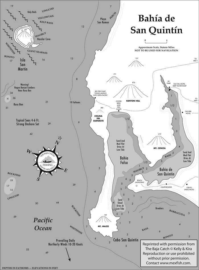San Quintin Fishing Map